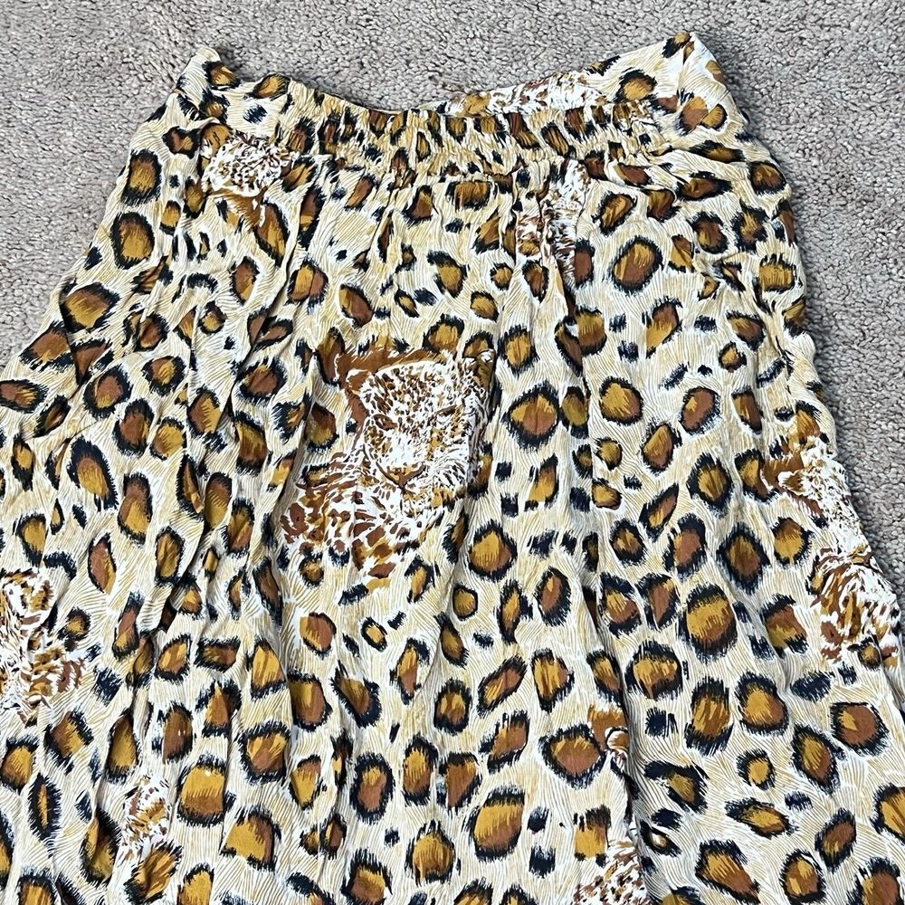 Symphony Leopard Print Midi Button Front Skirt Women's M Vintage Bohemian - Picture 7 of 11